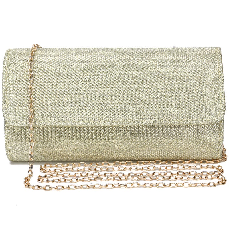 Outrip Women's Evening Bag Clutch Purse Glitter Party Wedding Handbag with Chain (Gold) - Image 1